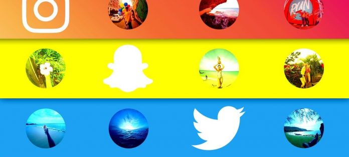 Twitter, Instagram and Snapchat