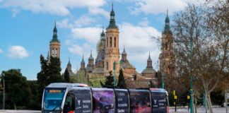 Publicidad en los tranvías de Zaragoza