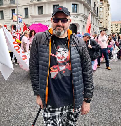 Álvaro Vicioso, en la protesta de Madrid.