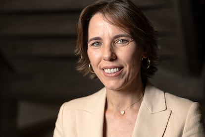 Isabel Araque durante la entrevista en la sede de UGT en Madrid.