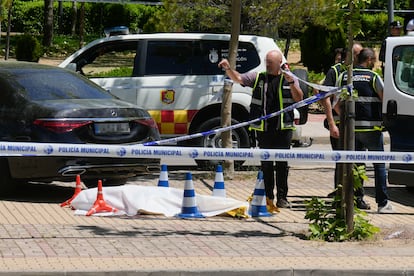 La policía trabaja en el lugar donde fue asesinado el expolítico ucranio Andréi Portnov en Pozuelo de Alarcón.