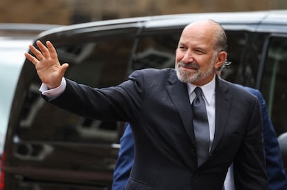 El secretario de Comercio de Estados Unidos, Howard Lutnick, en Londres este martes. 