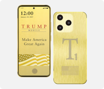 El teléfono T1, lanzado por Trump Mobile, en una imagen promocional de la compañía.