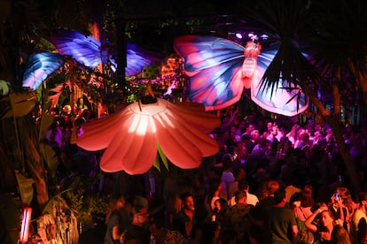 El jardín de la fiesta Namaste en el mercadillo de Las Dalias, en San Carlos, al norte de la isla, el 4 de junio.
