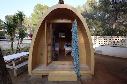 La cabaña, o camping pod, del camping de Escana, el pasado 5 de junio.