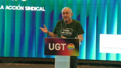 Pepe Álvarez durante las IV Jornadas Confederales LGTBI organizadas por la UGT.