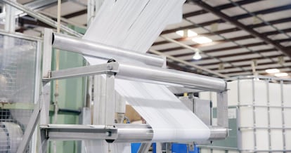 Hilado de las fibras recuperadas en una imagen cedida por Ambercycle. 