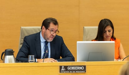 Óscar Puente, este jueves en el Congreso.