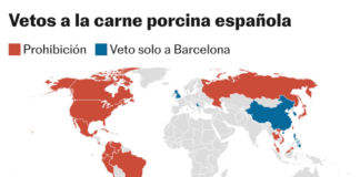 Mapa de los vetos por la peste porcina: ¿qué países restringen y cuáles prohíben del todo la importación de carne de cerdo española? | Economía