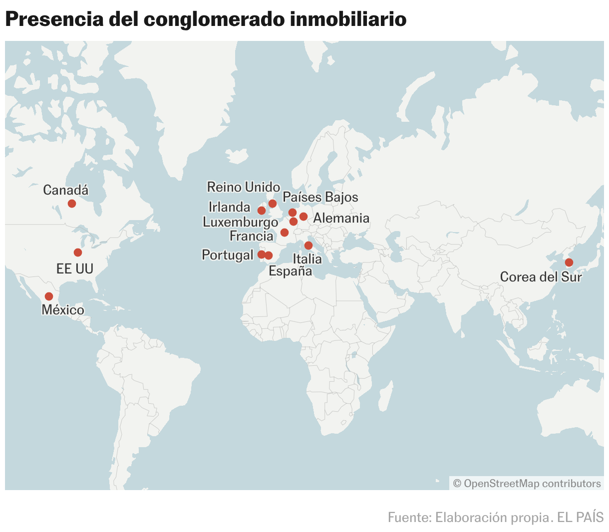 Presencia del conglomerado inmobiliario (Mapas de ubicación)