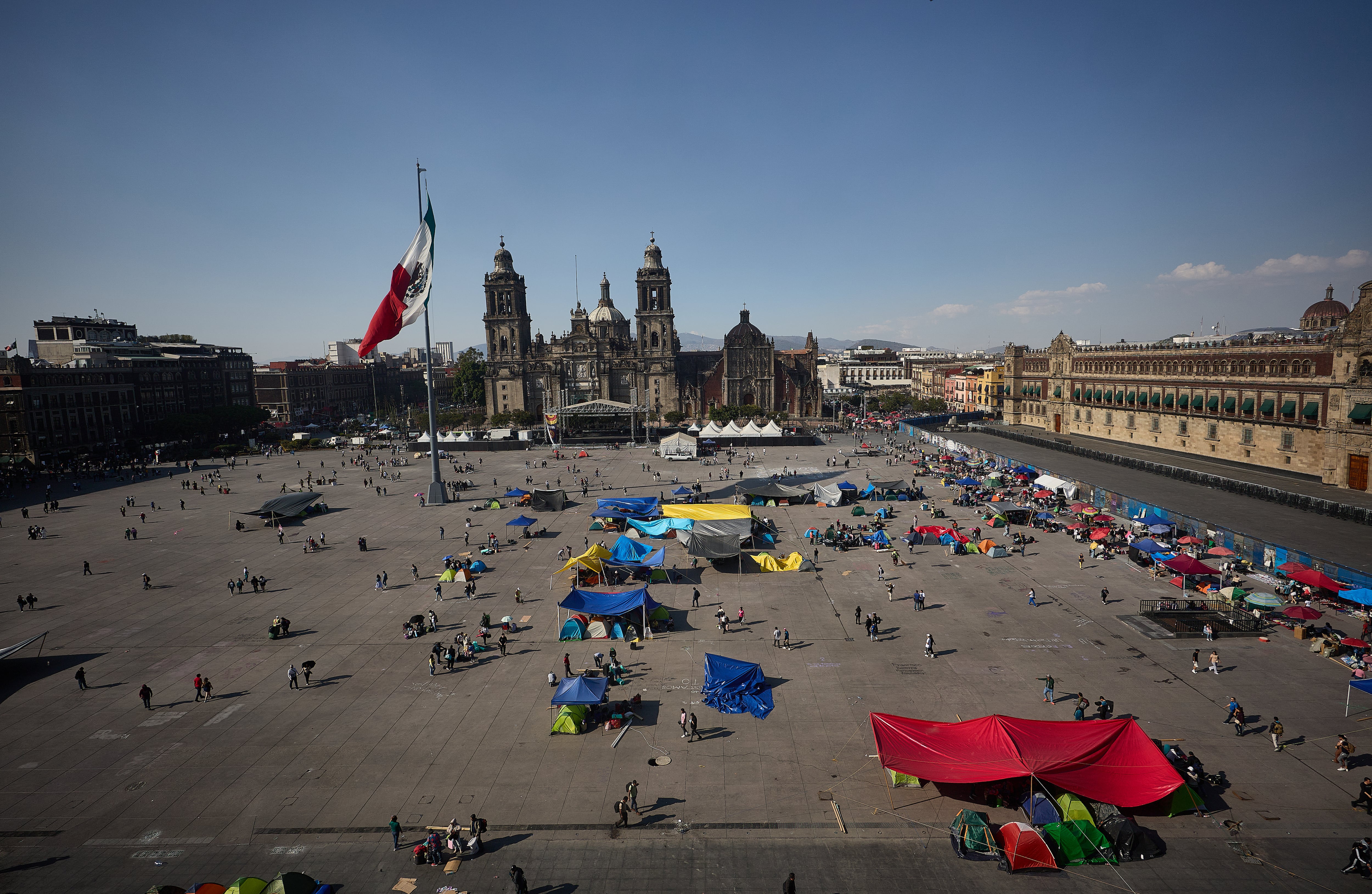 Vista panorámica del zócalo de la Ciudad de México, en marzo de 2026.