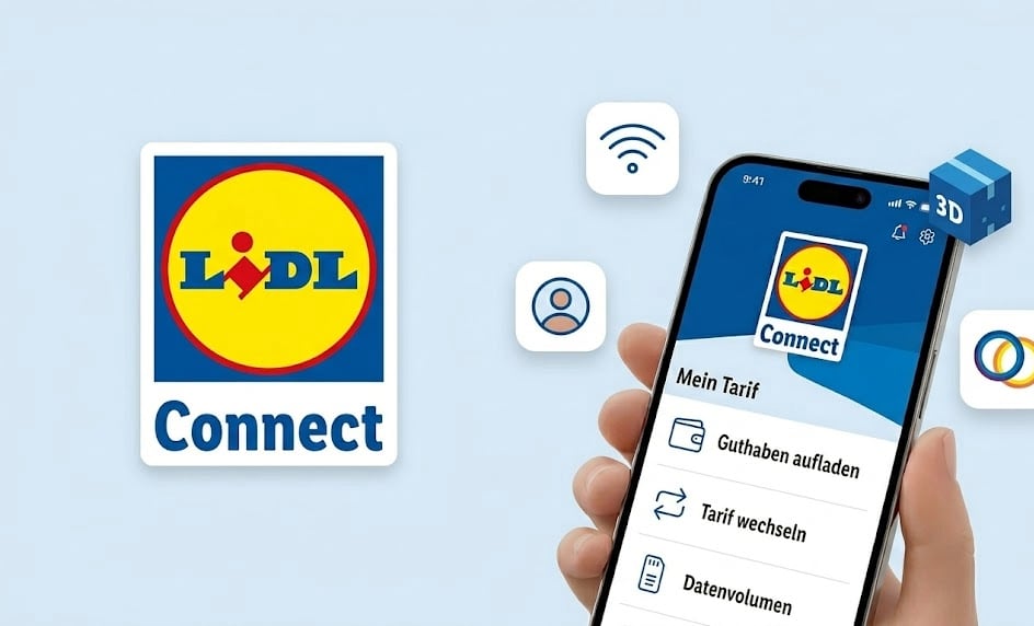 Imagen publicitaria de la app Lidl Connect en Alemania.