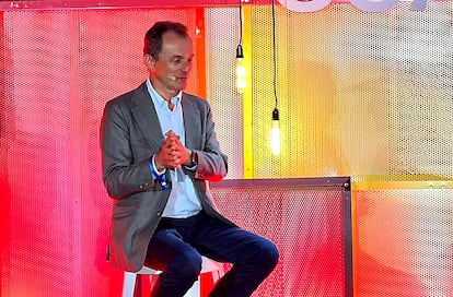 Pedro Duque, presidente de Hispasat, durante su intervención en South Summit Madrid 2026, el pasado 3 de junio.