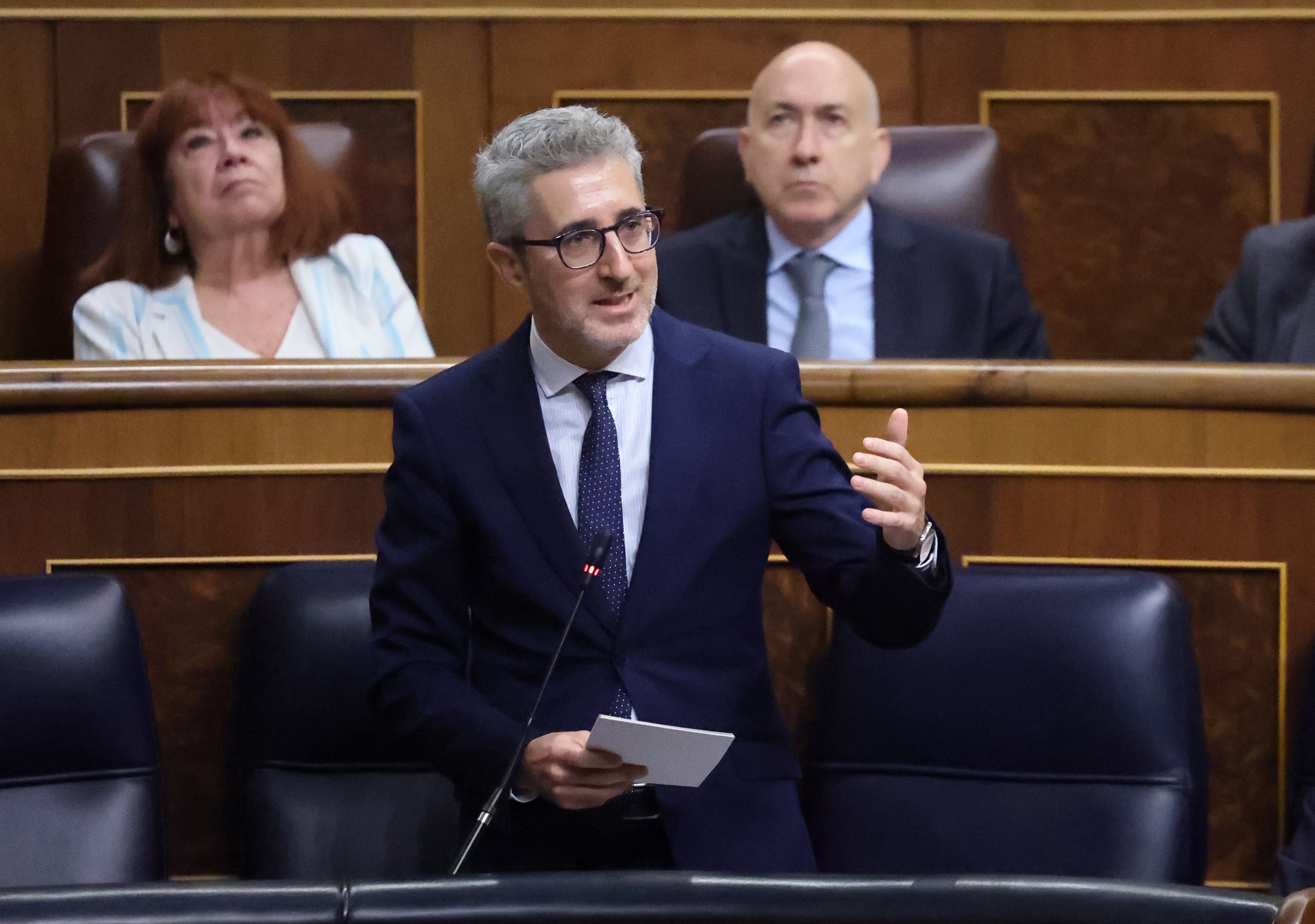 El ministro de Hacienda, Arcadi España, en el Congreso a finales de mayo.